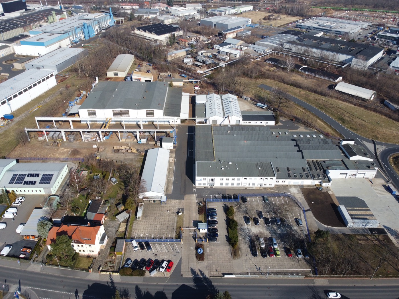 An industrial estate from the air